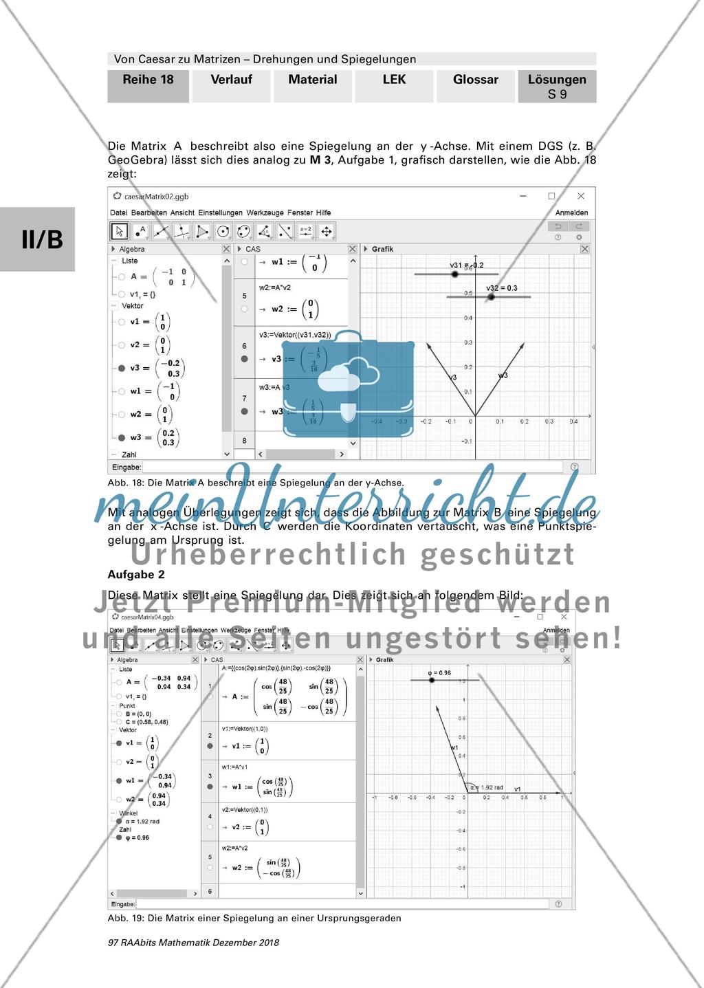 Lösungen und Tipps zum Einsatz: Drehungen und Spiegelungen mit Matrizen Preview 9