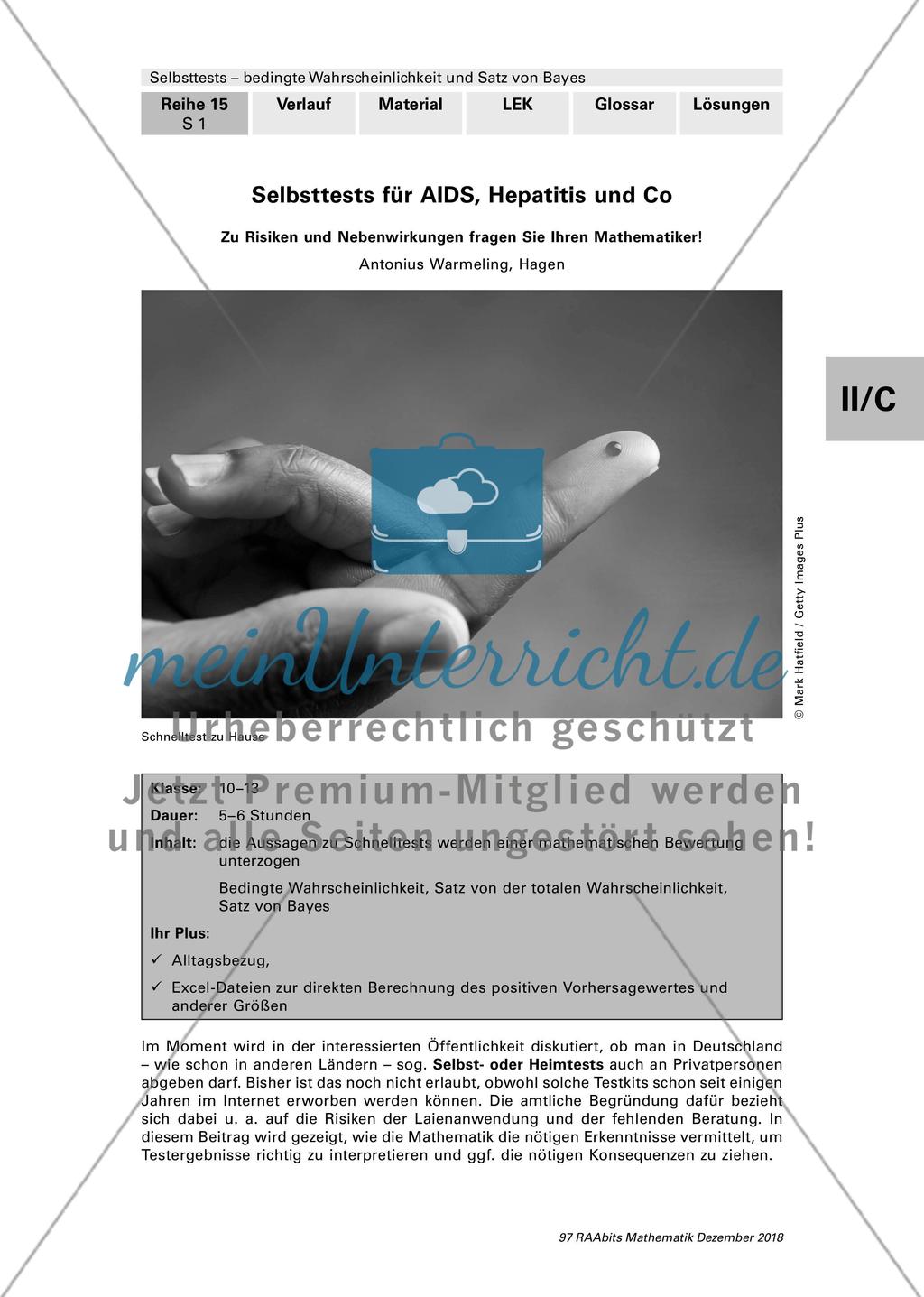 Bedingte Wahrscheinlichkeit und der Satz von Bayes Preview 1