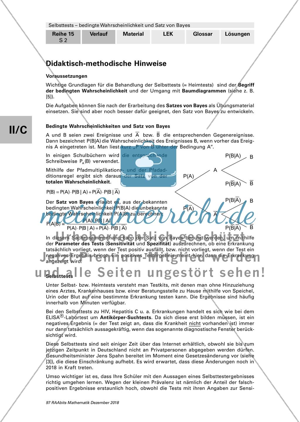 Bedingte Wahrscheinlichkeit und der Satz von Bayes Preview 2
