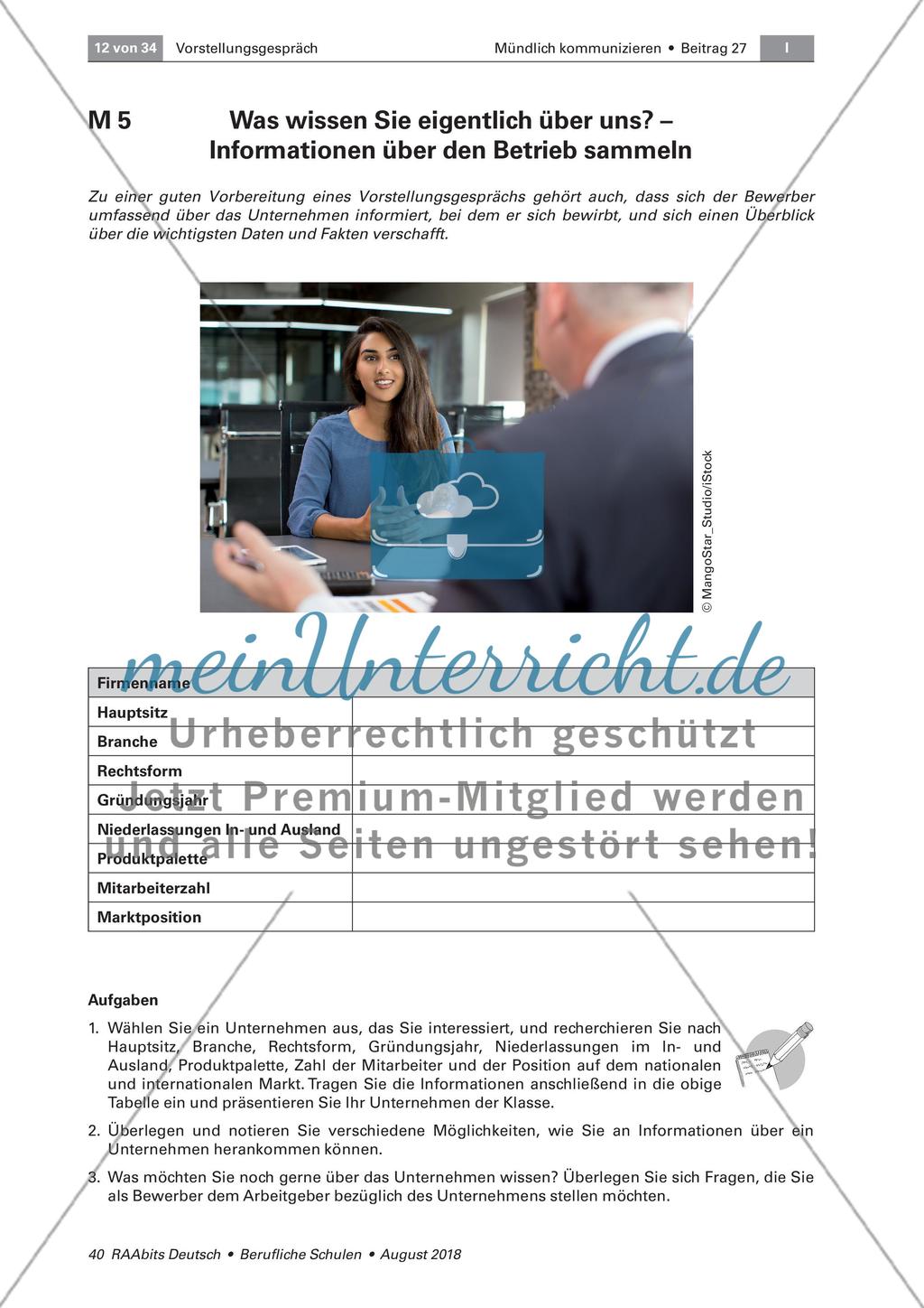 Die Selbstpräsentation im Vorstellungsgespräch Preview 3