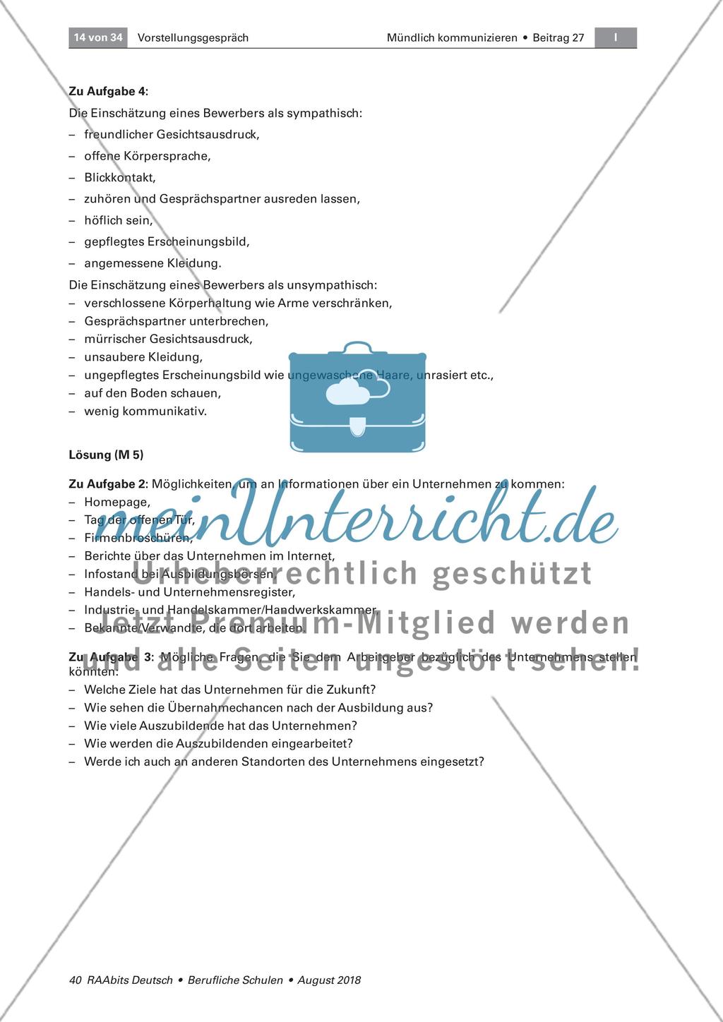 Die Selbstpräsentation im Vorstellungsgespräch Preview 5