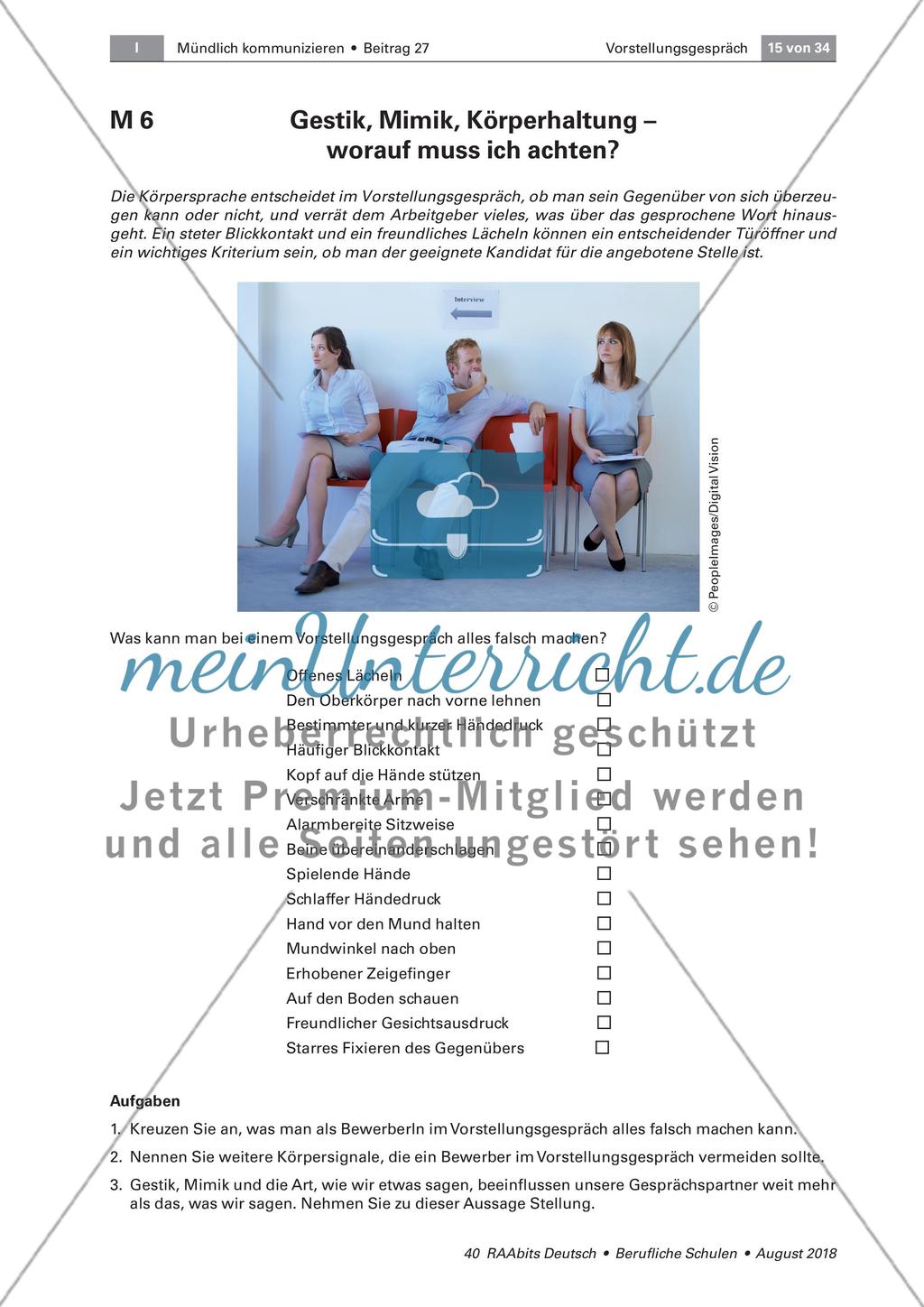 Die Körpersprache in einem Vorstellungsgespräch Preview 1