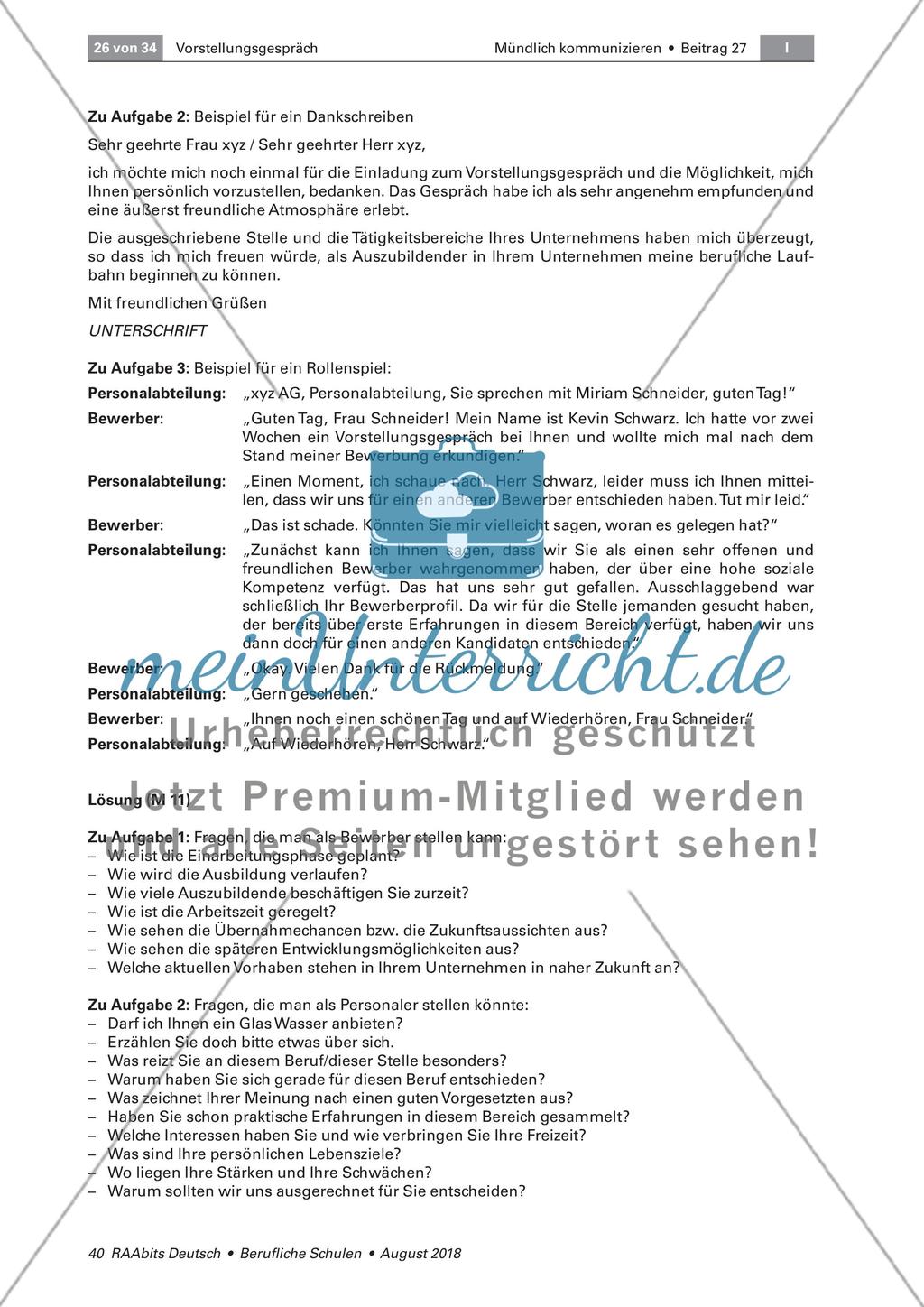 Die Durchführung und Nachbereitung eines Bewerbungsgespräches Preview 7