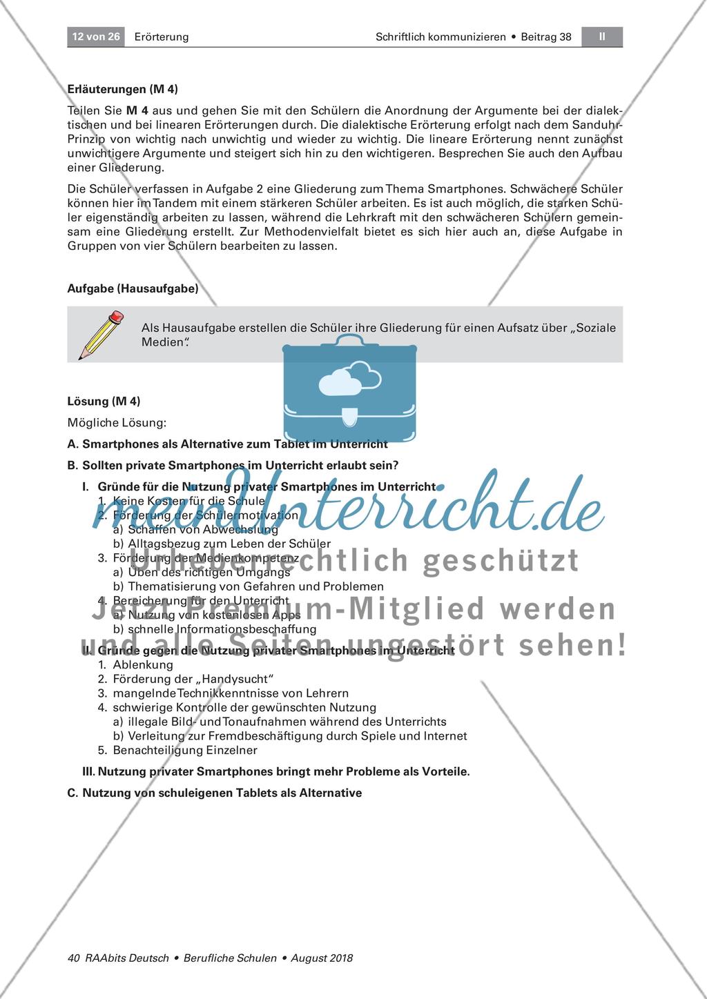 Die Gliederung einer Erörterung Preview 2