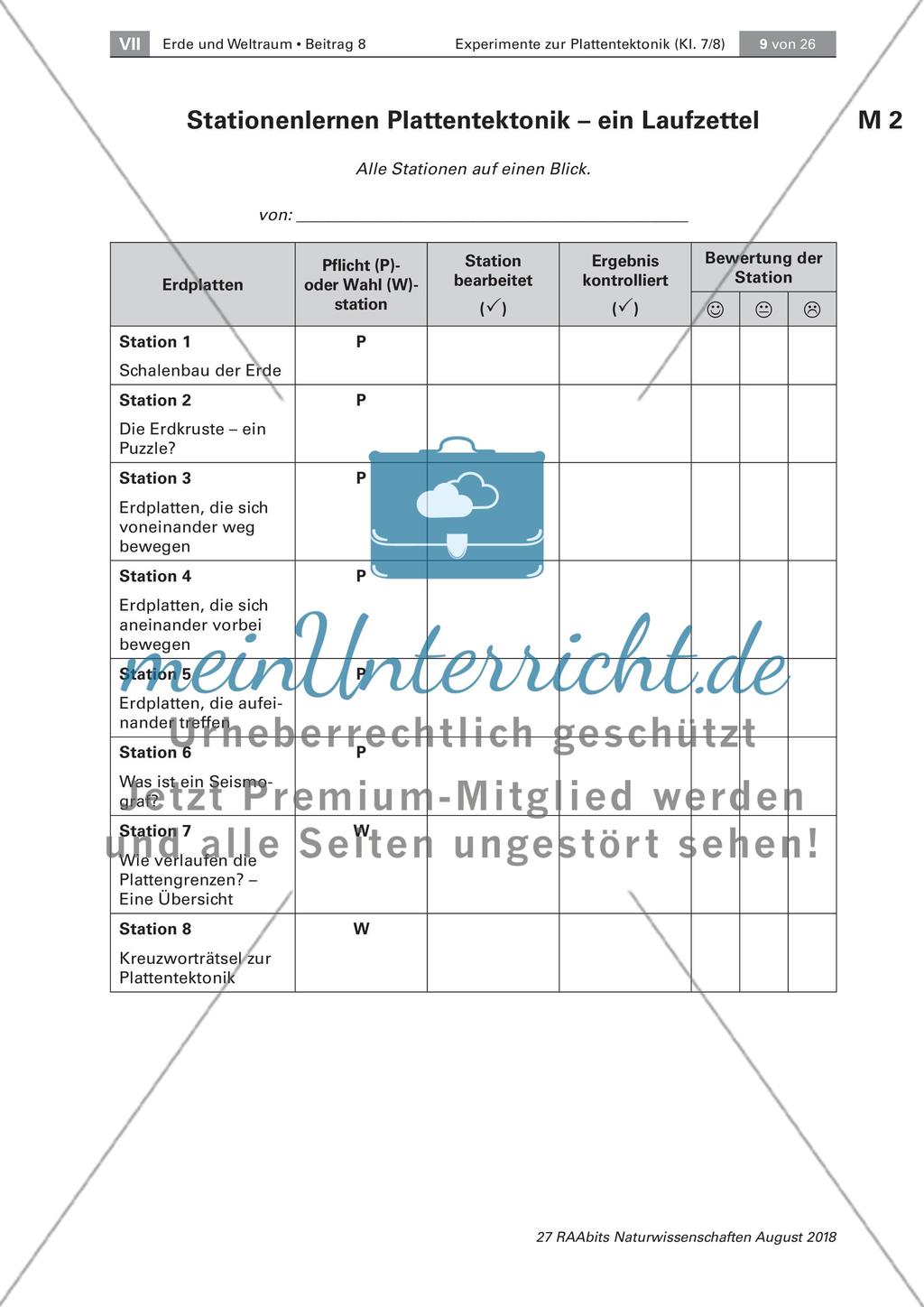 Experimente zur Plattentektonik Preview 2