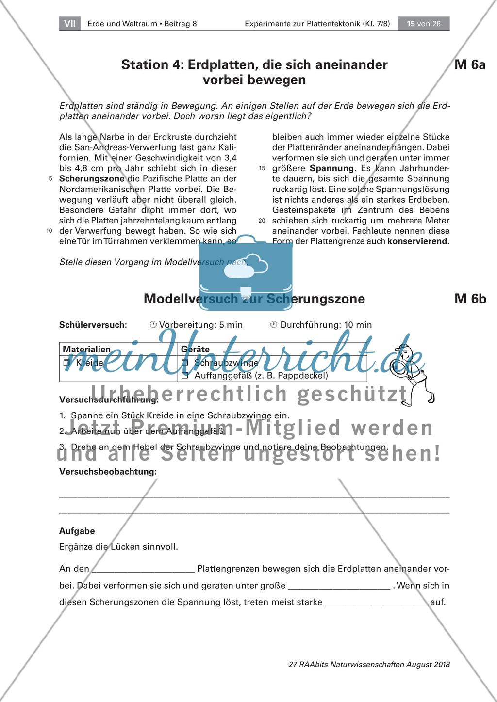 Experimente zur Plattentektonik Preview 8