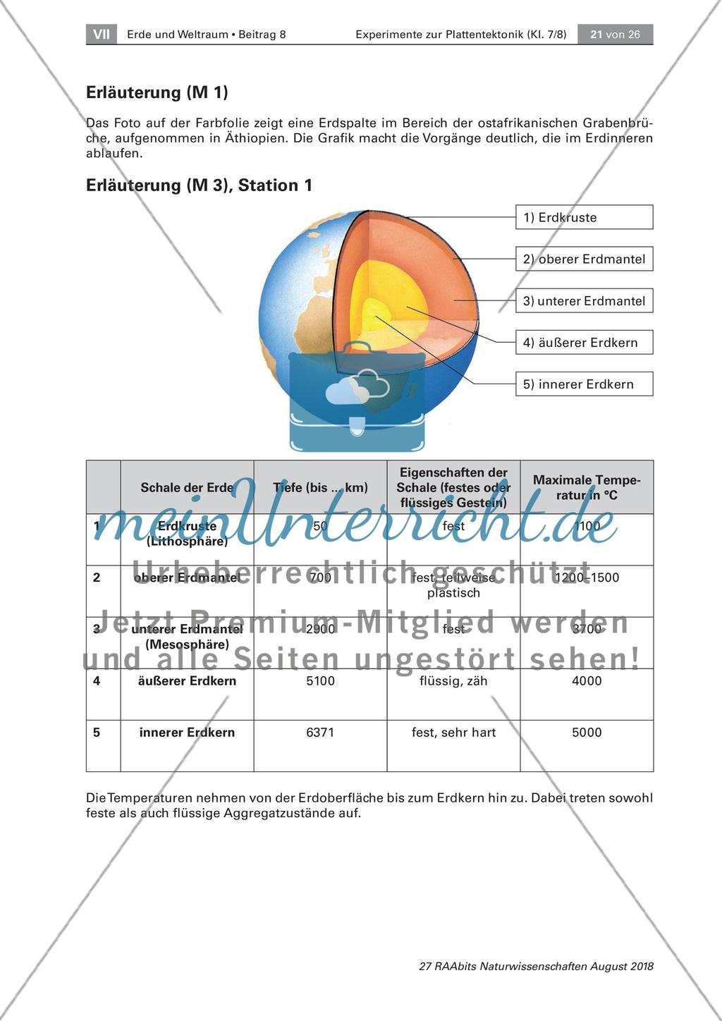 Anhang: Experimente zur Plattentektonik Preview 1