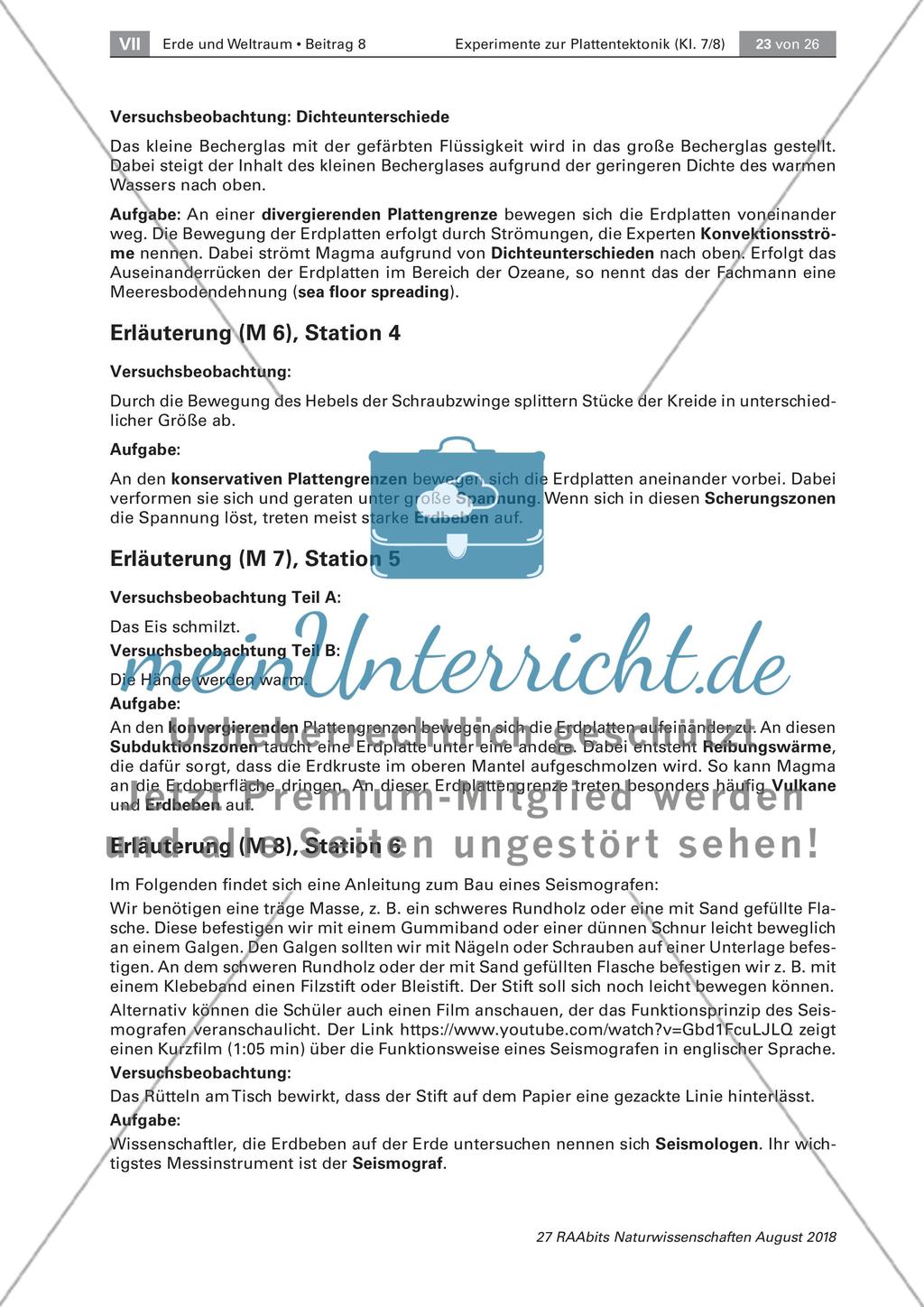Anhang: Experimente zur Plattentektonik Preview 3
