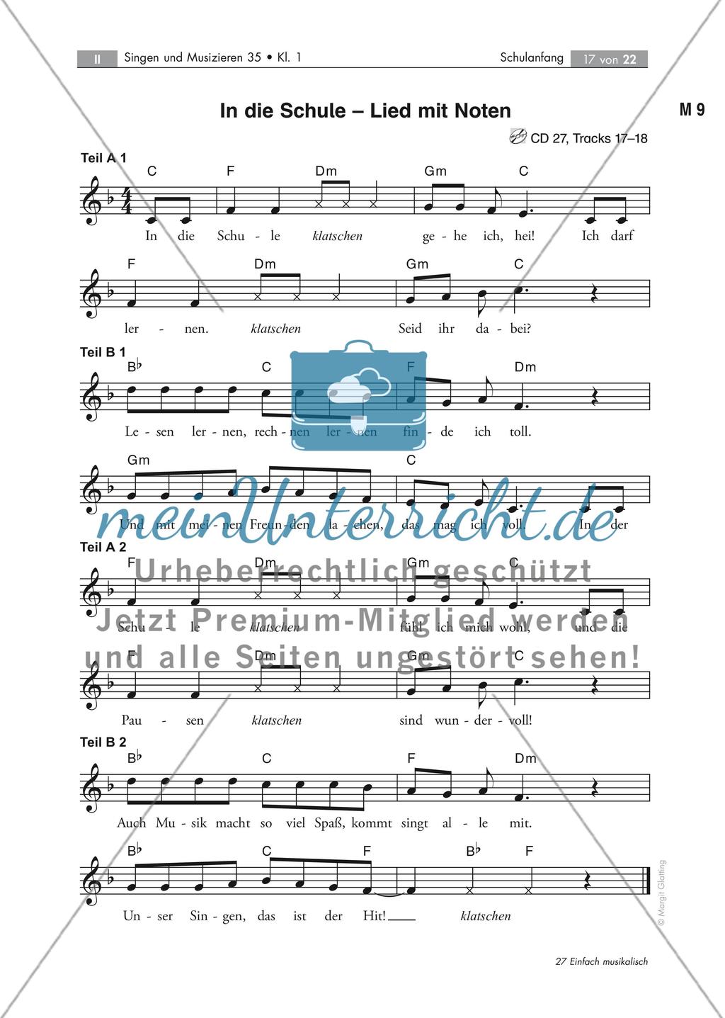 In der Schule fühl' ich mich wohl! - Musizieren mit Schulanfängern mit 7 Audio-Tracks, Stand: 09/2018 Preview 17
