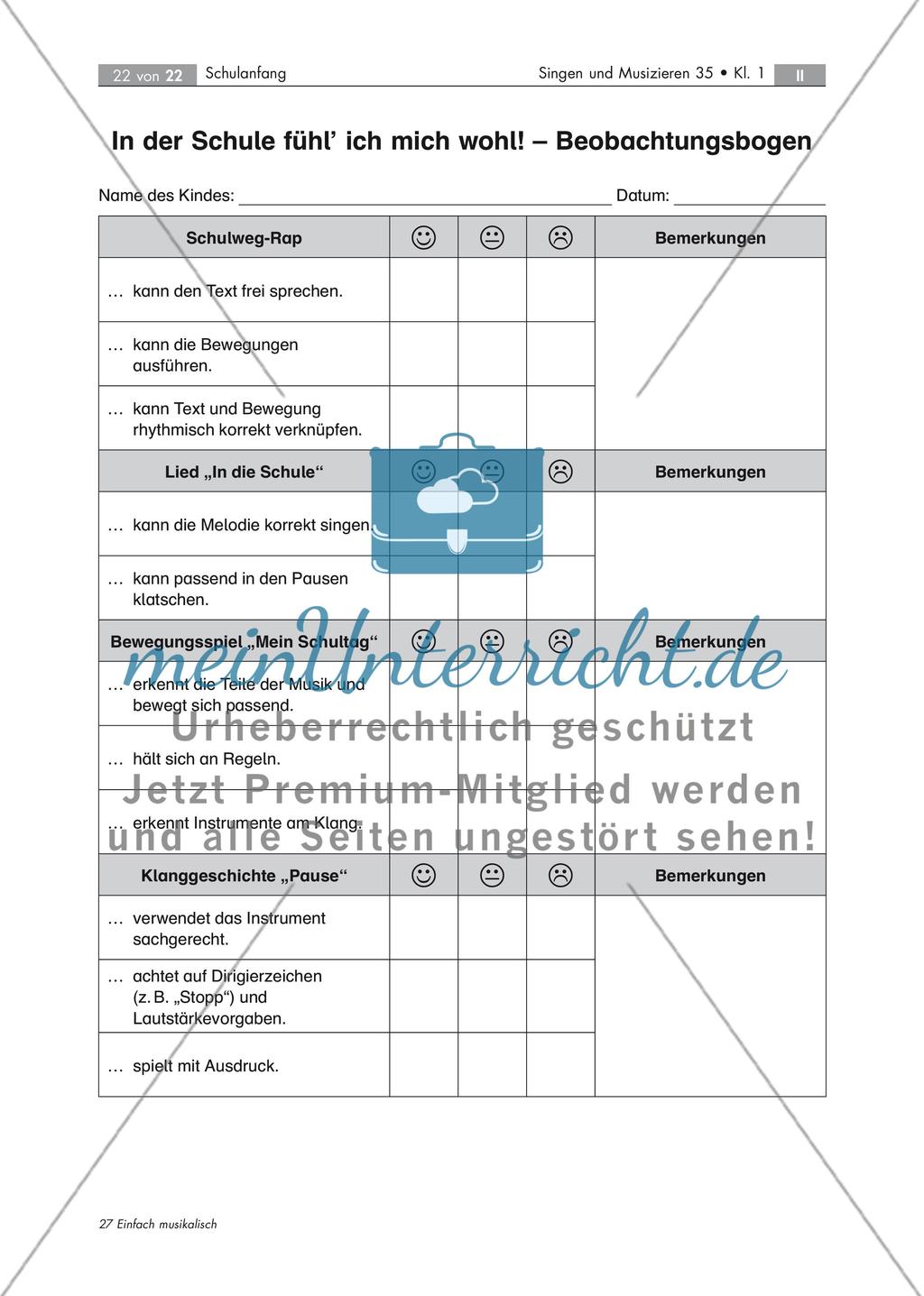 In der Schule fühl' ich mich wohl! - Musizieren mit Schulanfängern mit 7 Audio-Tracks, Stand: 09/2018 Preview 22