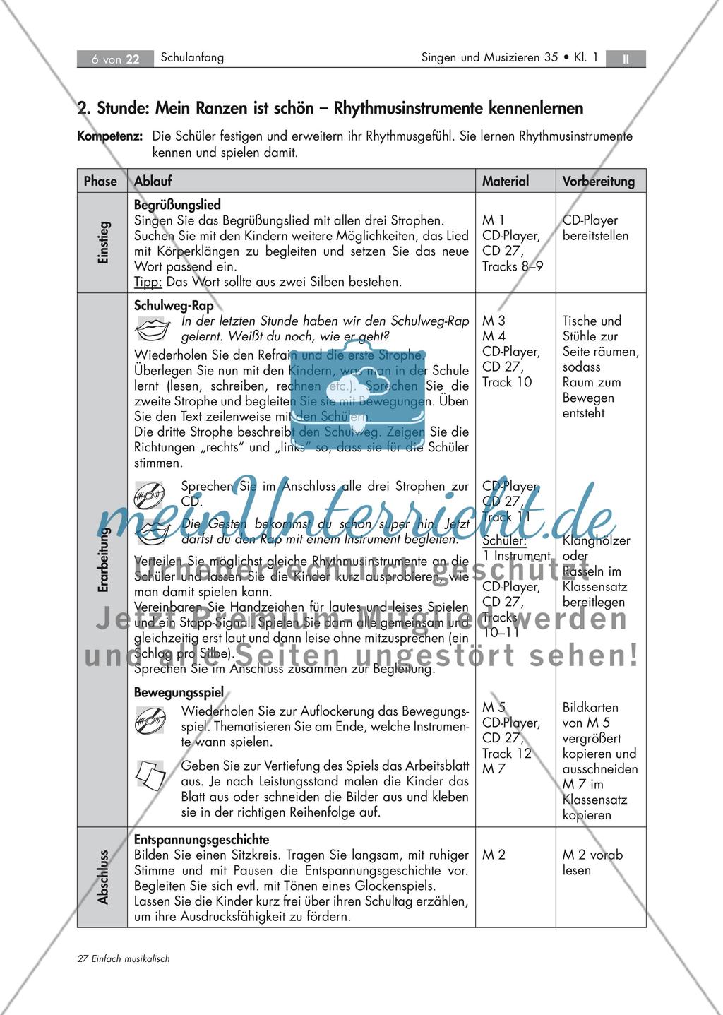 In der Schule fühl' ich mich wohl! - Musizieren mit Schulanfängern mit 7 Audio-Tracks, Stand: 09/2018 Preview 6