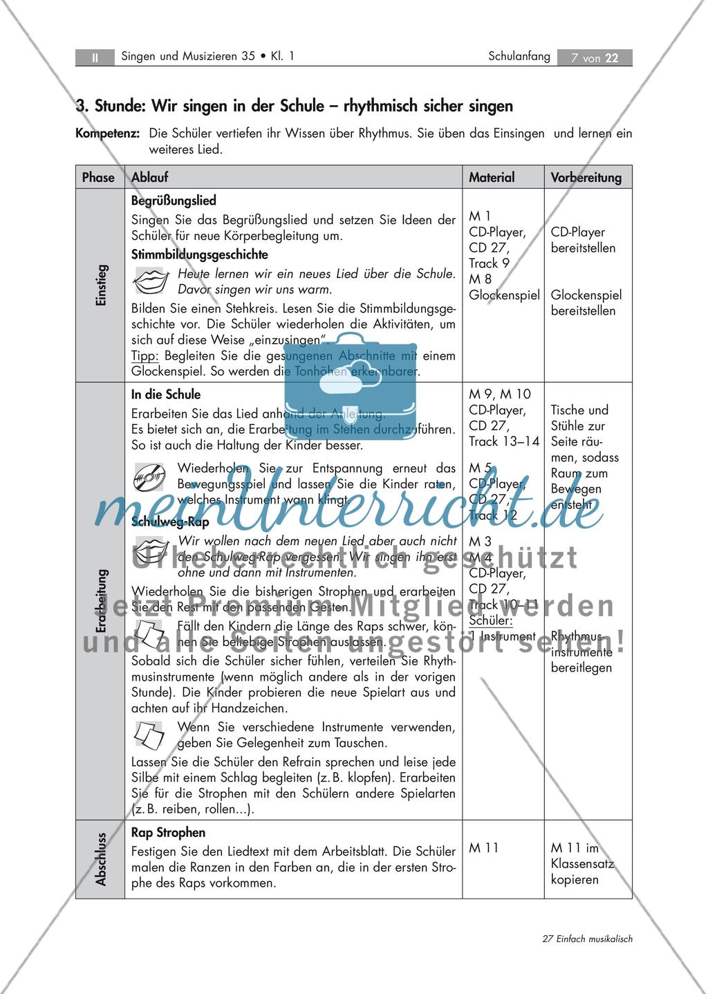 In der Schule fühl' ich mich wohl! - Musizieren mit Schulanfängern mit 7 Audio-Tracks, Stand: 09/2018 Preview 7