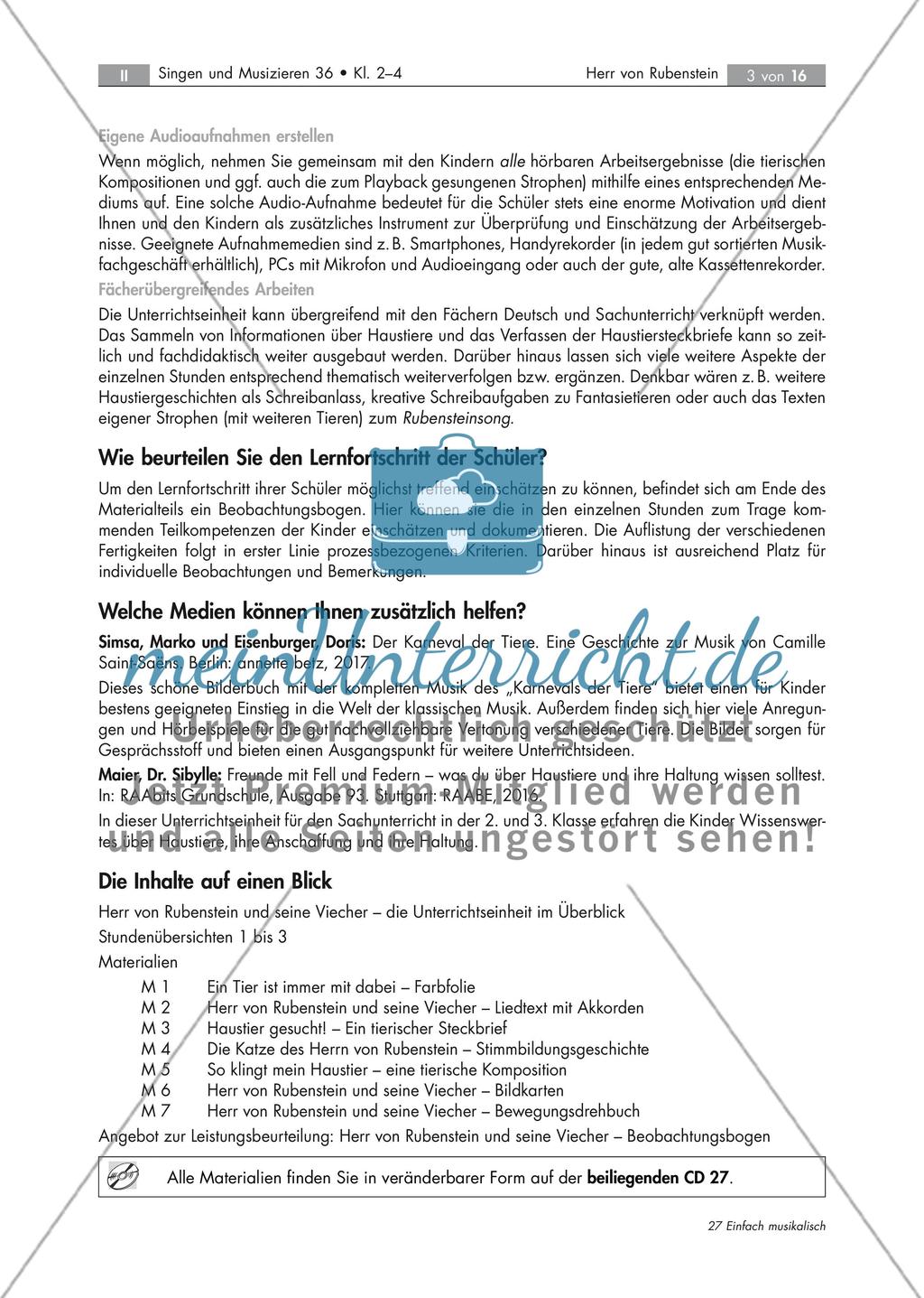 Herr von Rubenstein und seine Viecher - Bühne frei für ein tierisches Mitmachlied mit 2 Audio-Tracks, Stand: 09/2018 Preview 3