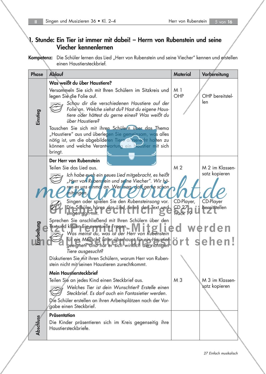 Herr von Rubenstein und seine Viecher - Bühne frei für ein tierisches Mitmachlied mit 2 Audio-Tracks, Stand: 09/2018 Preview 5