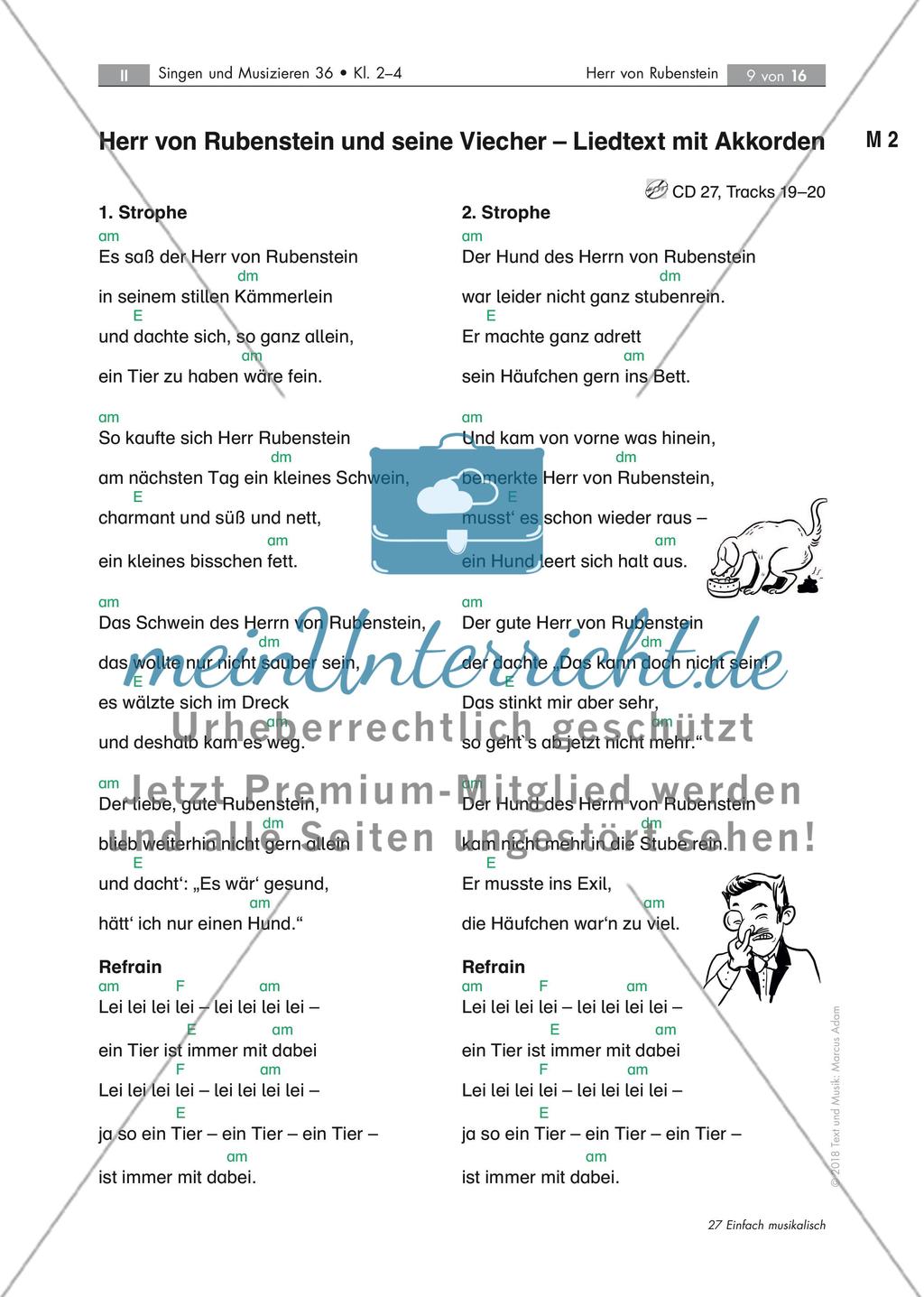 Herr von Rubenstein und seine Viecher - Bühne frei für ein tierisches Mitmachlied mit 2 Audio-Tracks, Stand: 09/2018 Preview 9