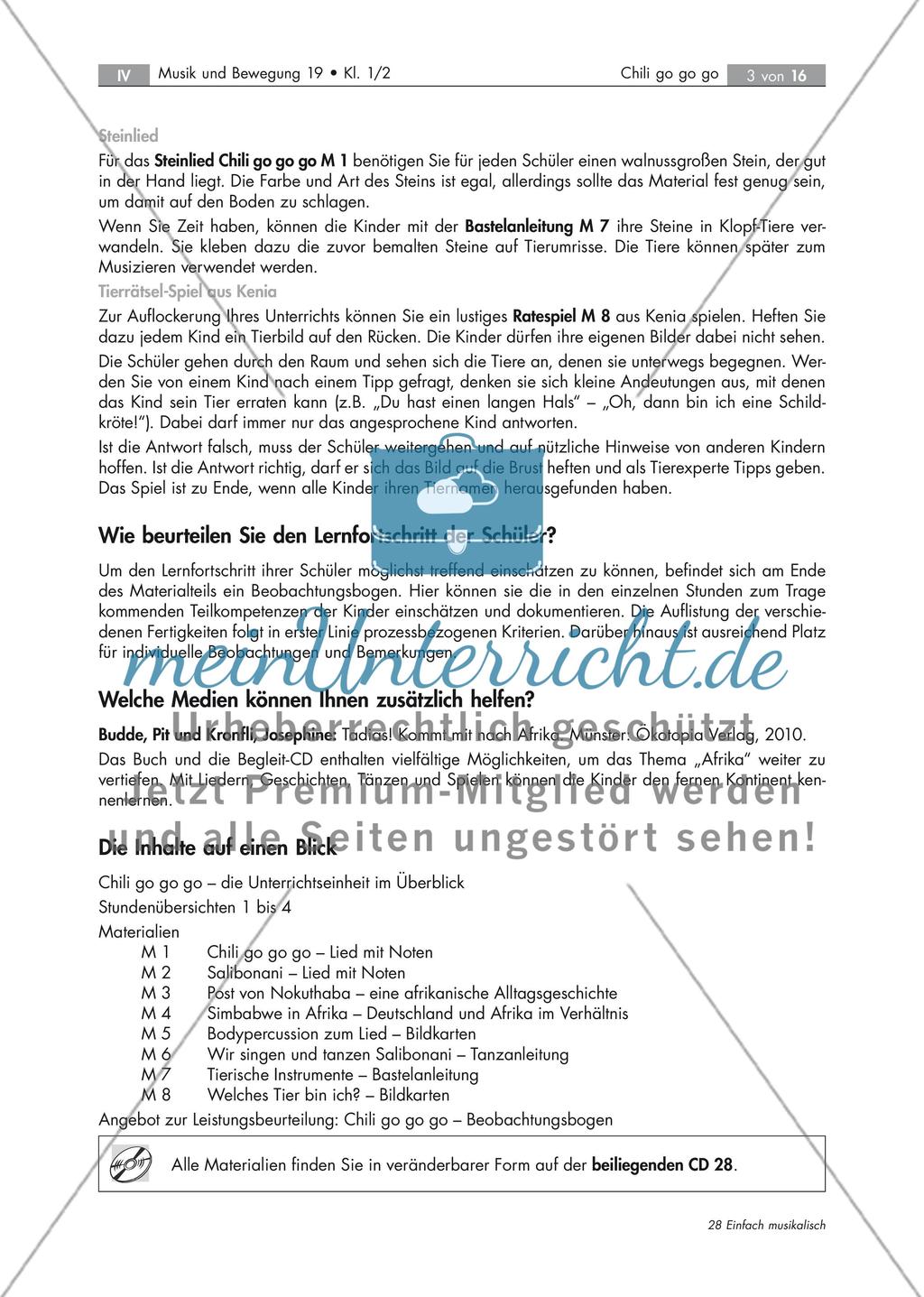 Chili go go go afrikanische Lieder singen und tanzen mit 4 Audio-Tracks Stand: Dezember 2018 Preview 3
