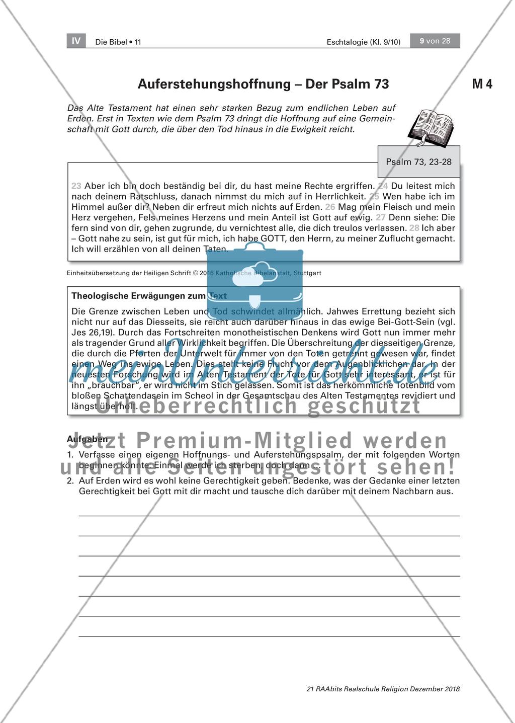 Jenseitsvorstellungen im Alten Testament: Die Entwicklung des Auferstehungsglaubens Preview 4