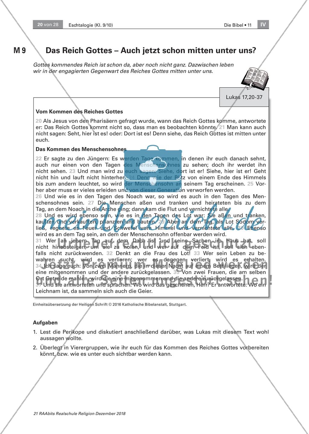 Hoffnung im Diesseits: Eschatologische Texte aus dem Evangelium Preview 1