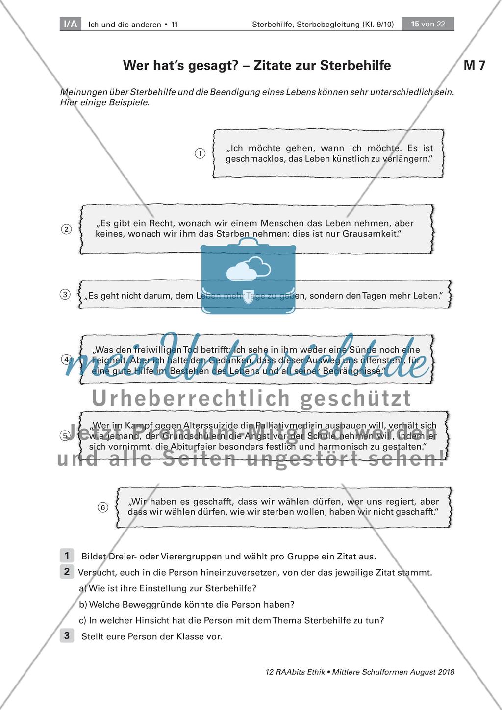 Sterbehilfe: Meinungen und religiöse Haltungen Preview 2