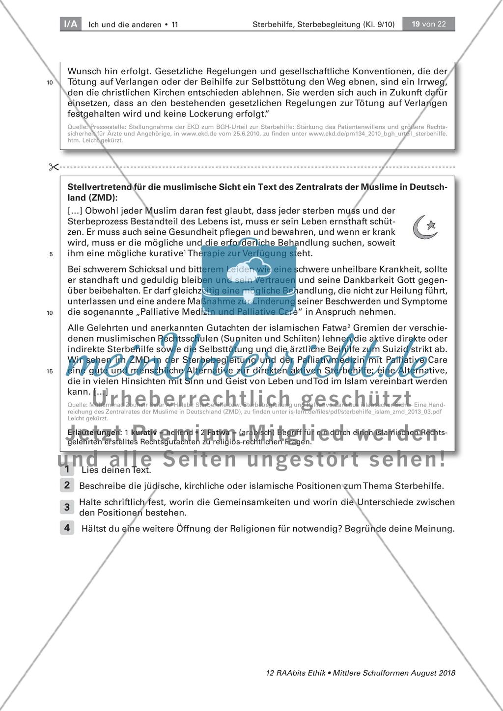 Sterbehilfe: Meinungen und religiöse Haltungen Preview 6