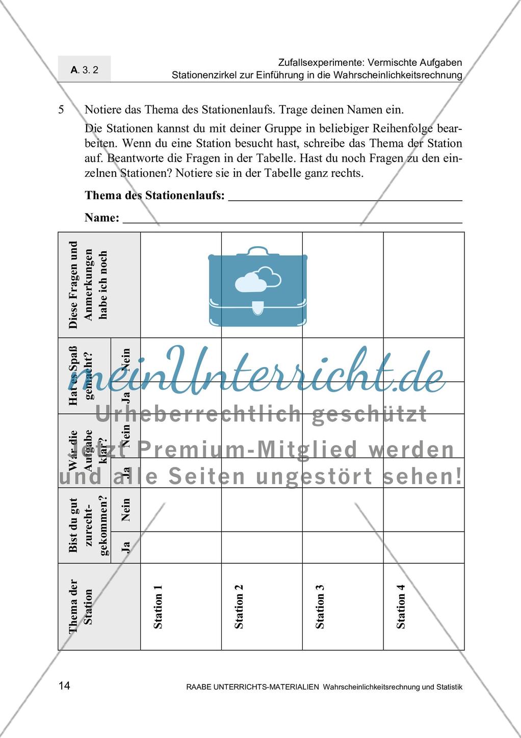 Stationenzirkel zur Einführung in die Wahrscheinlichkeitsrechnung Preview 16