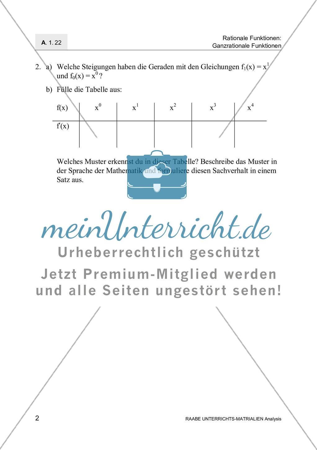Ableitungen von Polynomen, ihren Produkten und Quotienten Preview 4