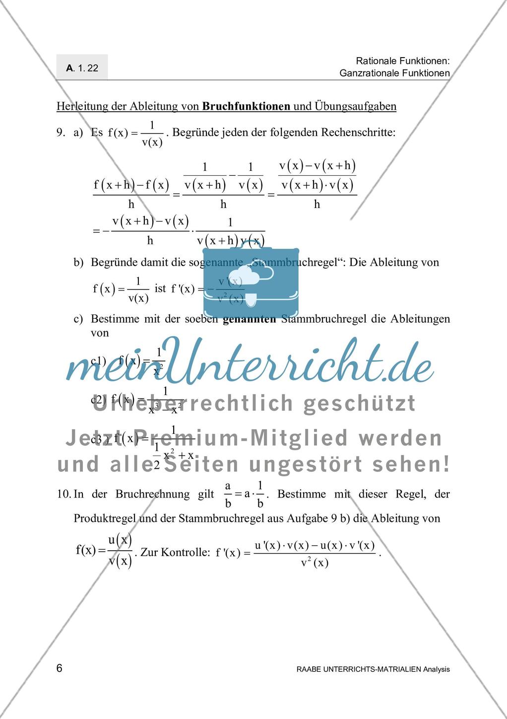 Ableitungen von Polynomen, ihren Produkten und Quotienten Preview 8