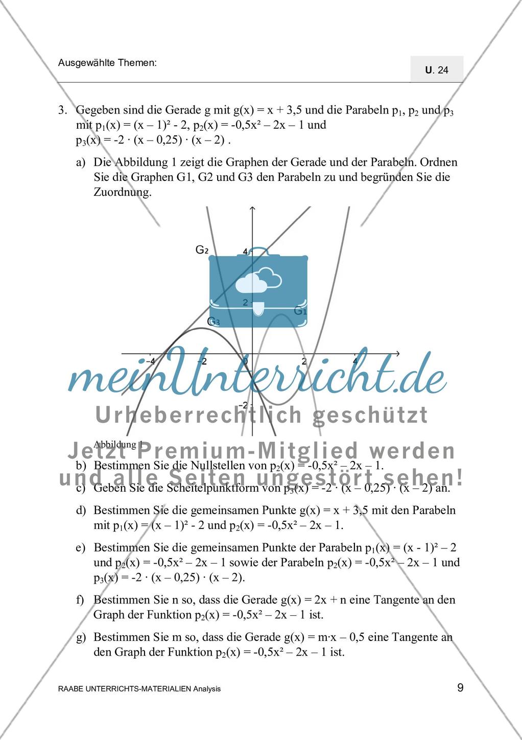 Untersuchung linearer und quadratrischer Funktionen Preview 11