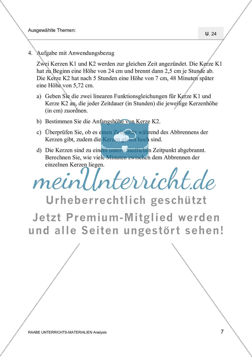 Untersuchung linearer und quadratrischer Funktionen Preview 9