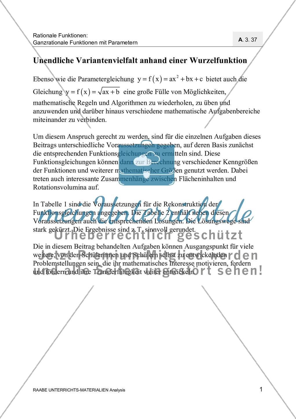 Übungen zu Wurzelfunktionen Preview 3