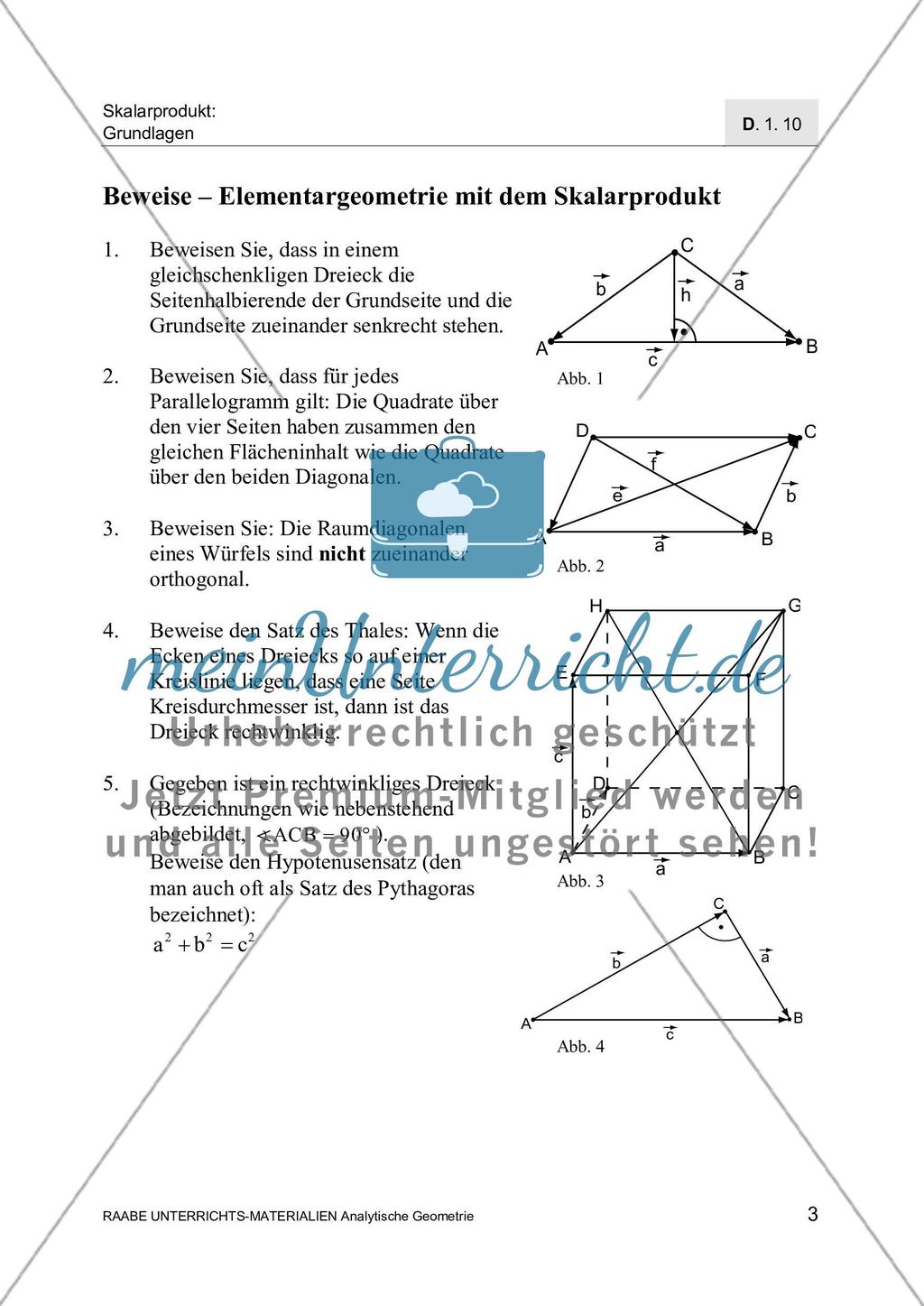 Beweise mit dem Skalarprodukt Preview 3