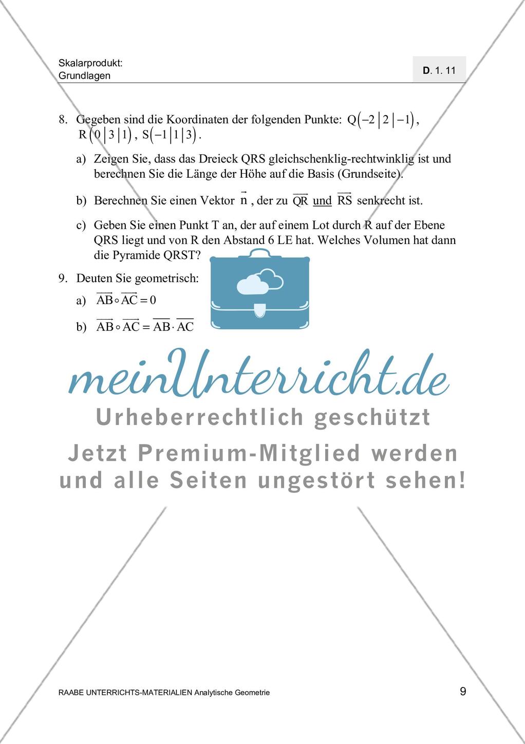 Skalarprodukt - Definition und Anwendungen Preview 11