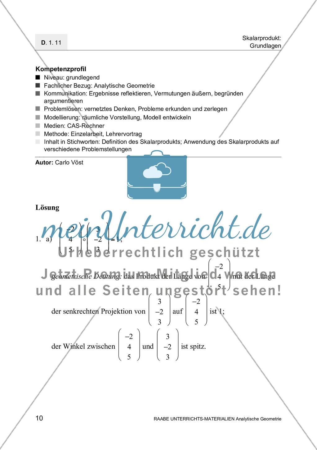 Skalarprodukt - Definition und Anwendungen Preview 12