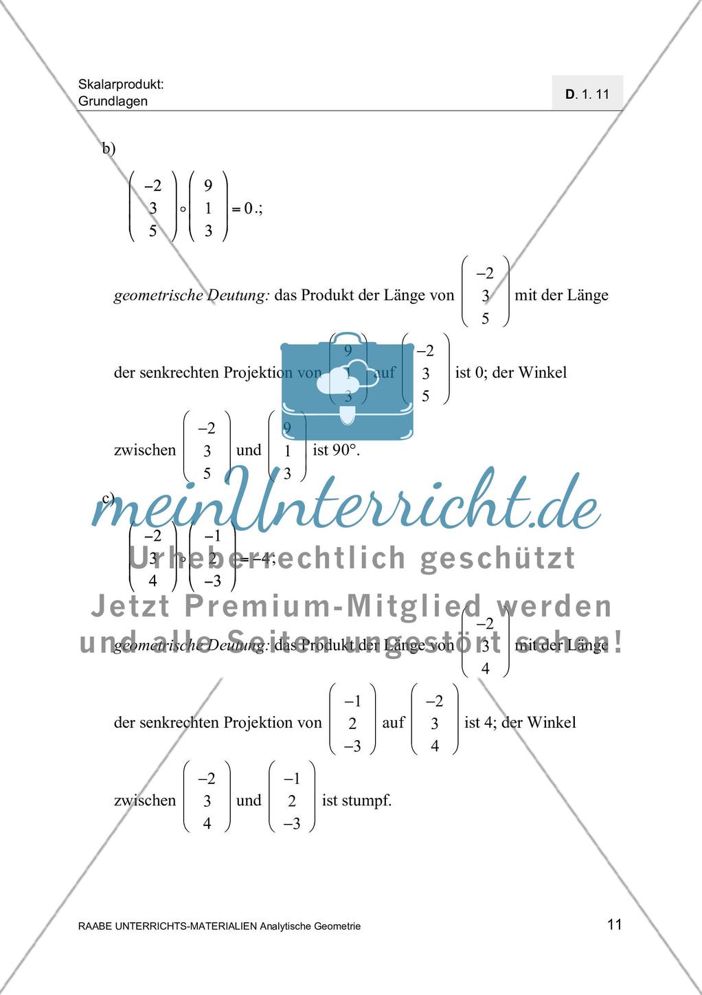 Skalarprodukt - Definition und Anwendungen Preview 13