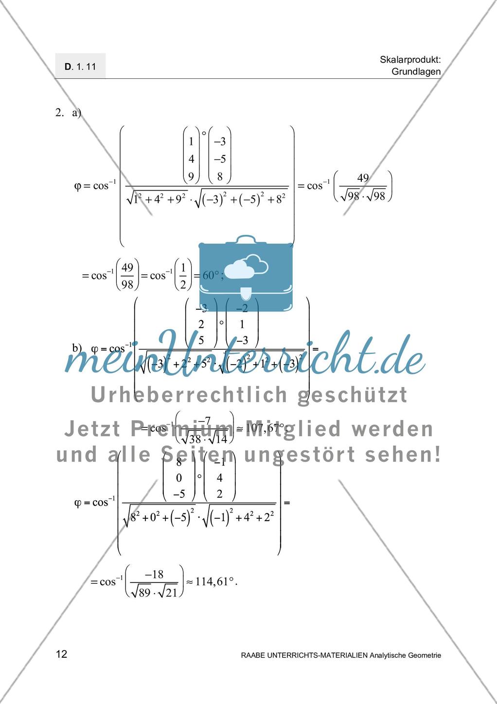 Skalarprodukt - Definition und Anwendungen Preview 14