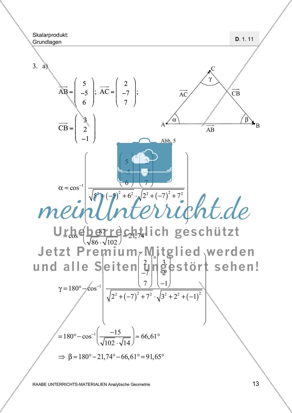 Skalarprodukt - Definition und Anwendungen Preview 15