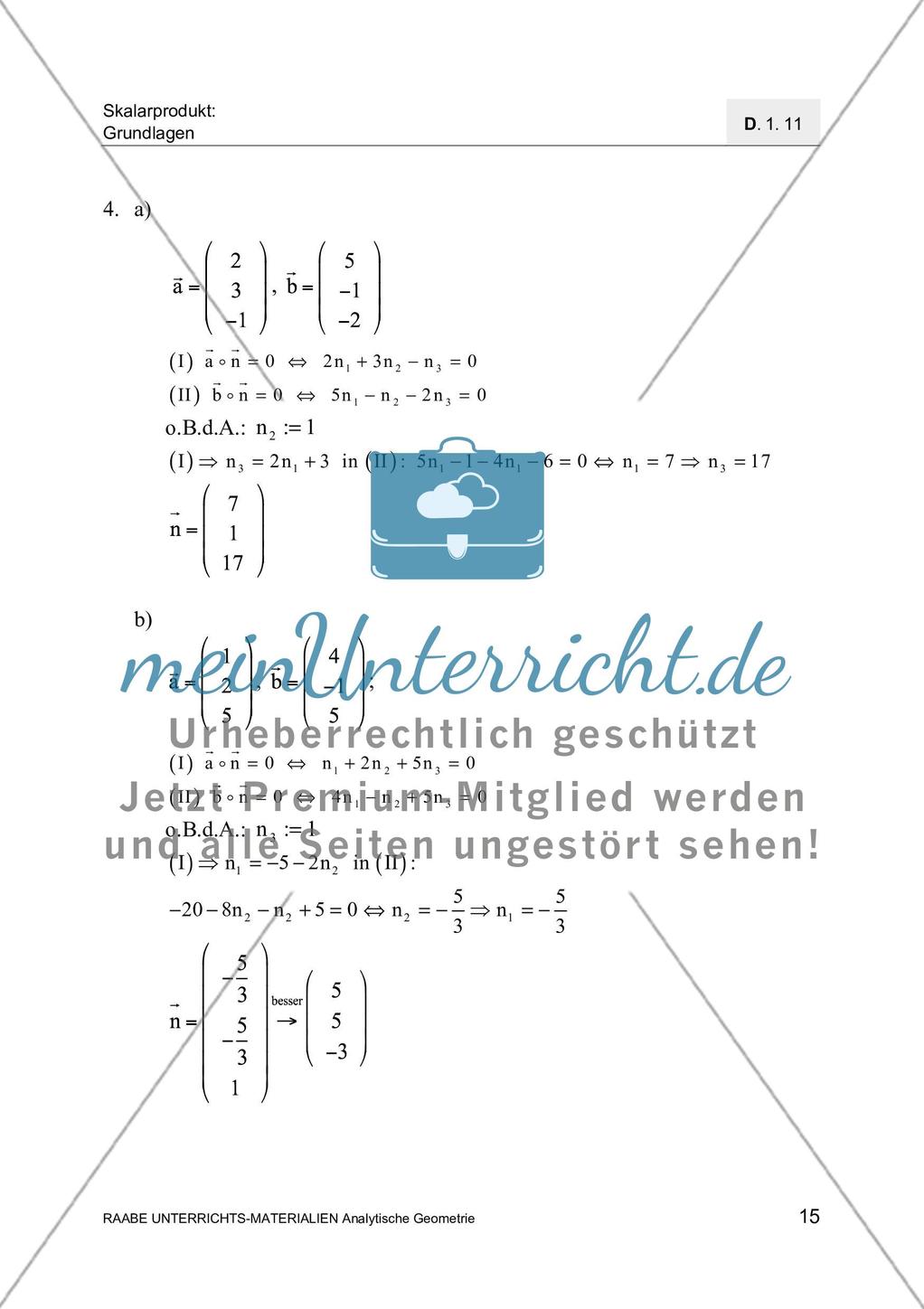 Skalarprodukt - Definition und Anwendungen Preview 17