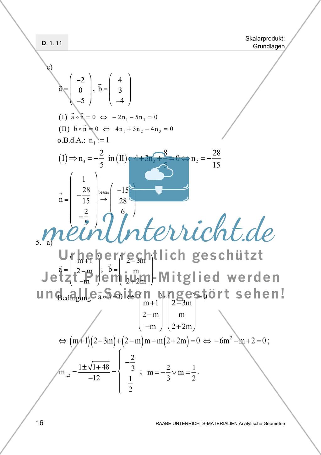Skalarprodukt - Definition und Anwendungen Preview 18