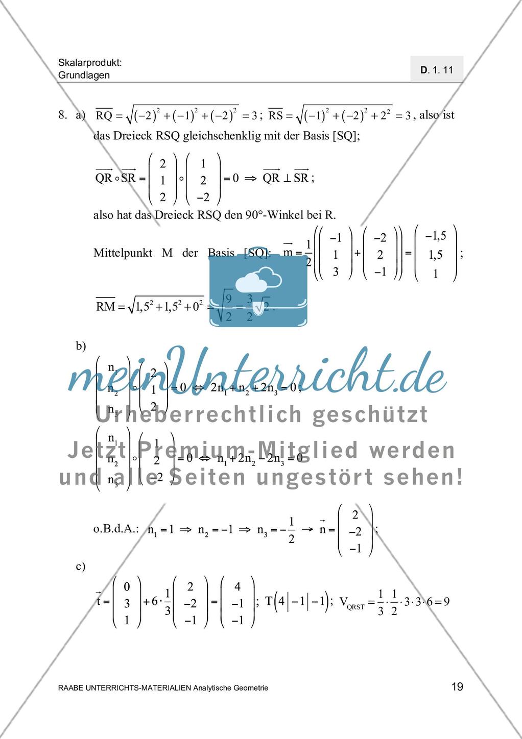 Skalarprodukt - Definition und Anwendungen Preview 21