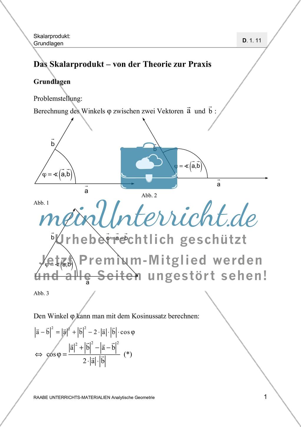 Skalarprodukt - Definition und Anwendungen Preview 3