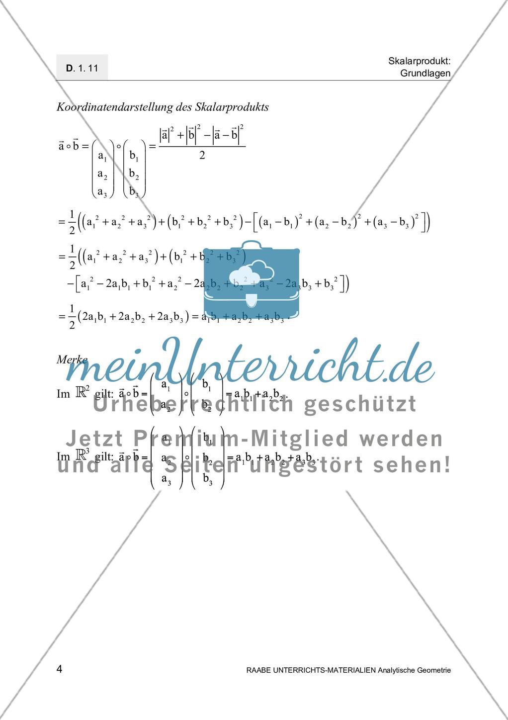 Skalarprodukt - Definition und Anwendungen Preview 6