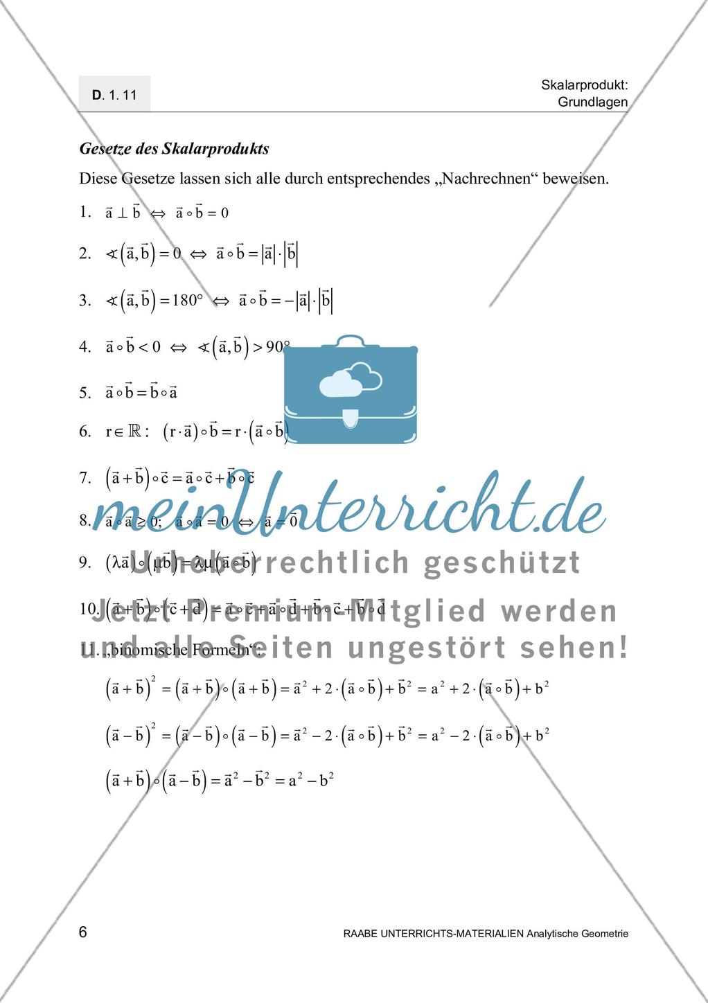 Skalarprodukt - Definition und Anwendungen Preview 8