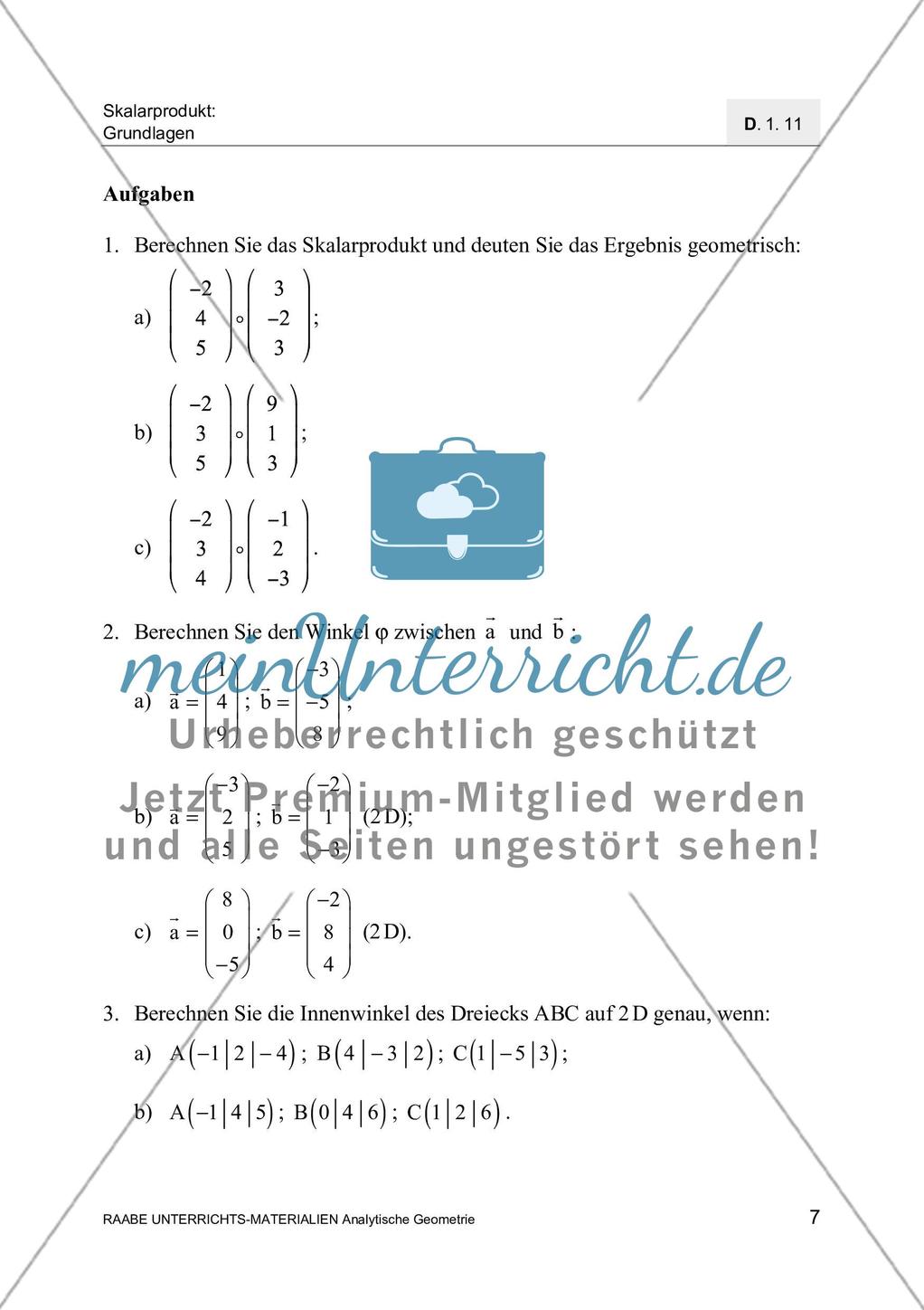 Skalarprodukt - Definition und Anwendungen Preview 9