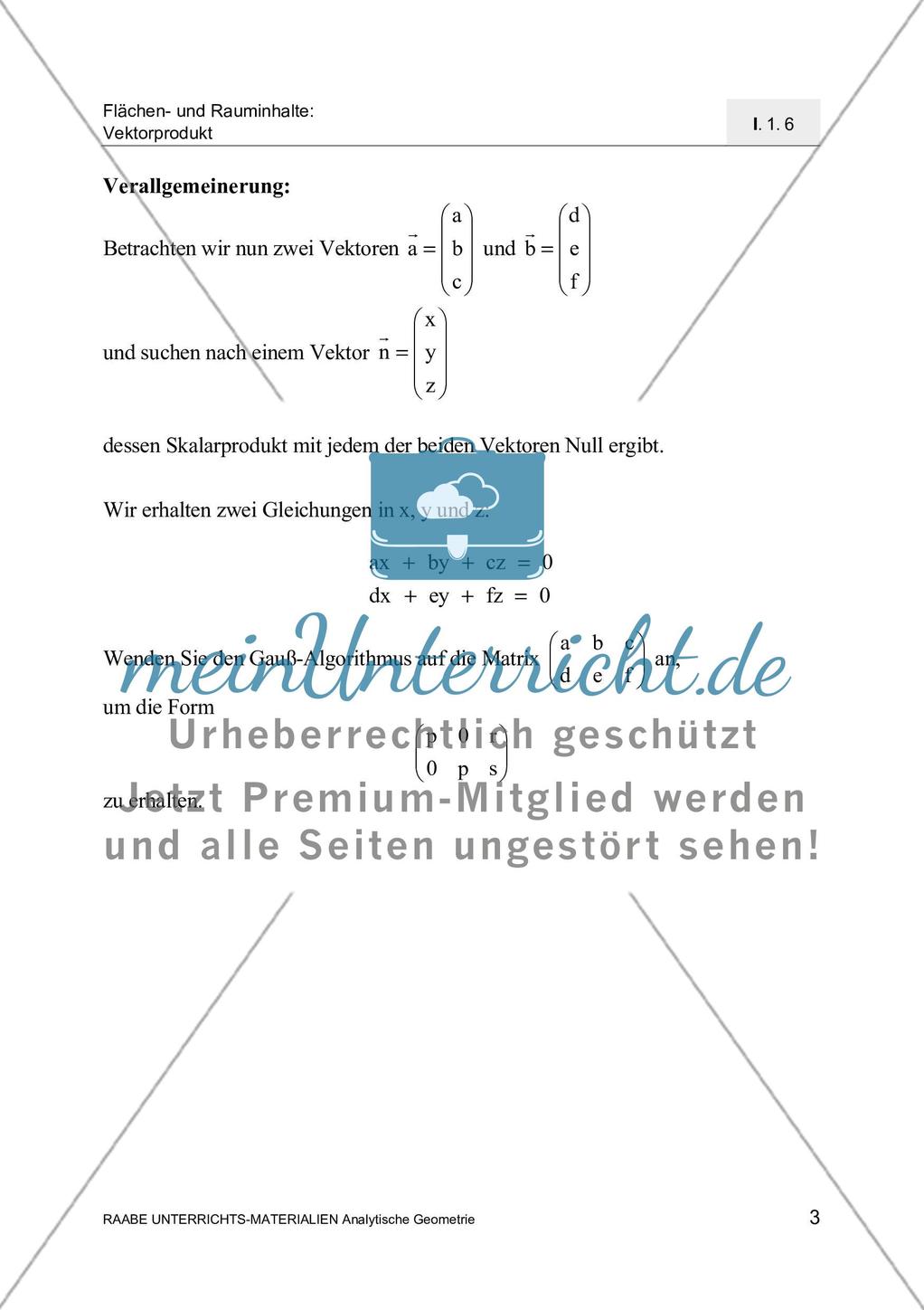 Vektorprodukt und Gauß-Algorithmus Preview 5