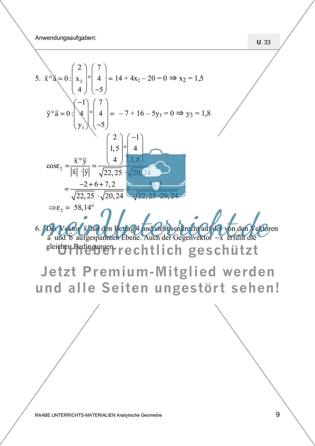 Anwendung von Skalar- und Vektorprodukt Preview 11