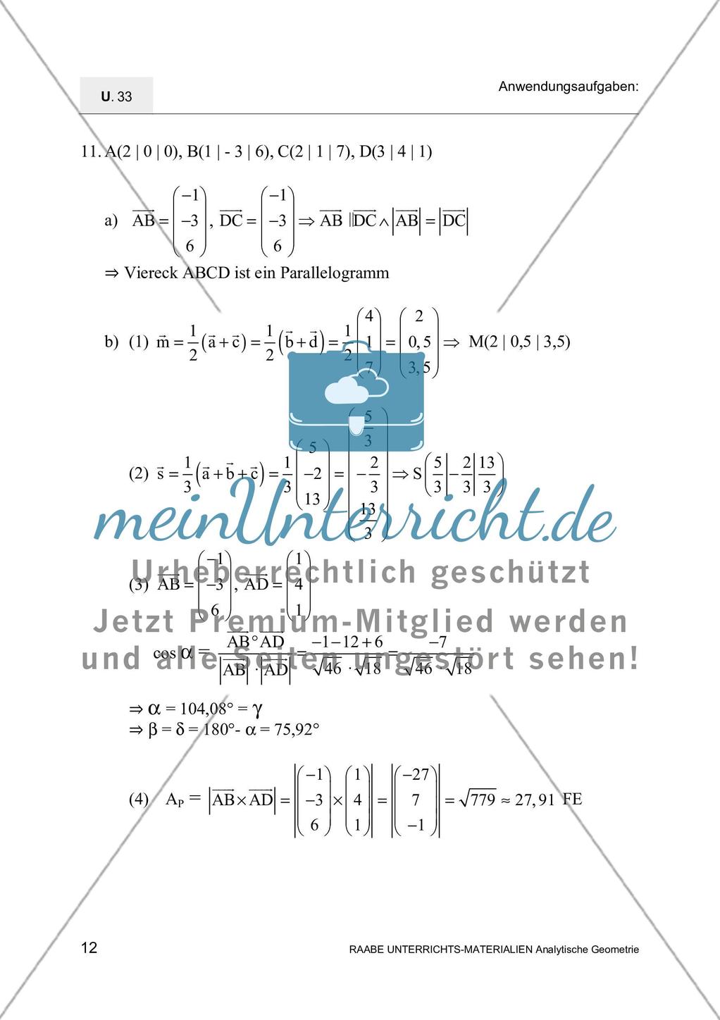 Anwendung von Skalar- und Vektorprodukt Preview 14