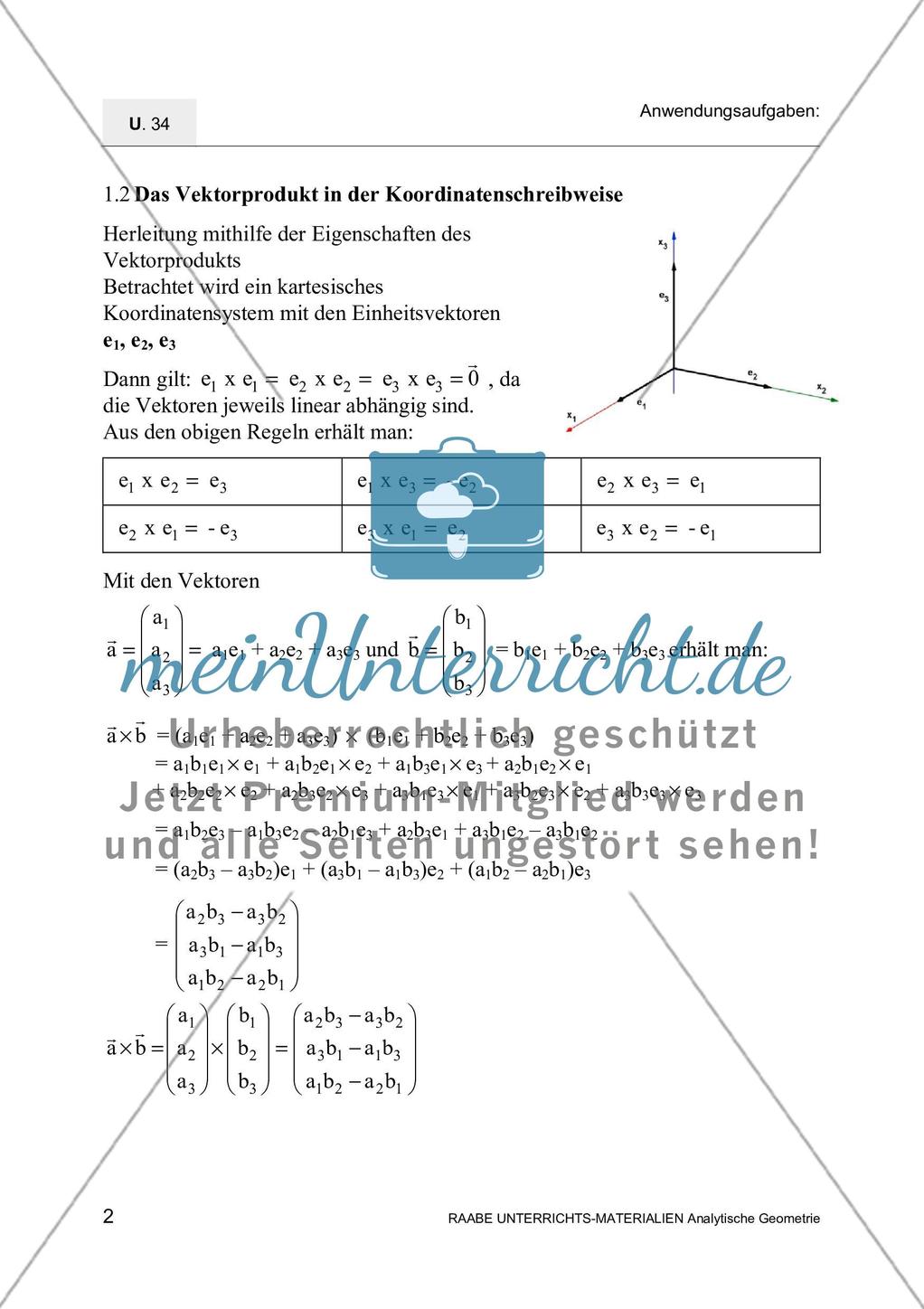 Das Vektorprodukt: Flächenberechnungen Preview 4
