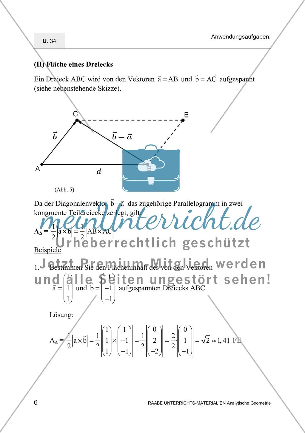 Das Vektorprodukt: Flächenberechnungen Preview 8