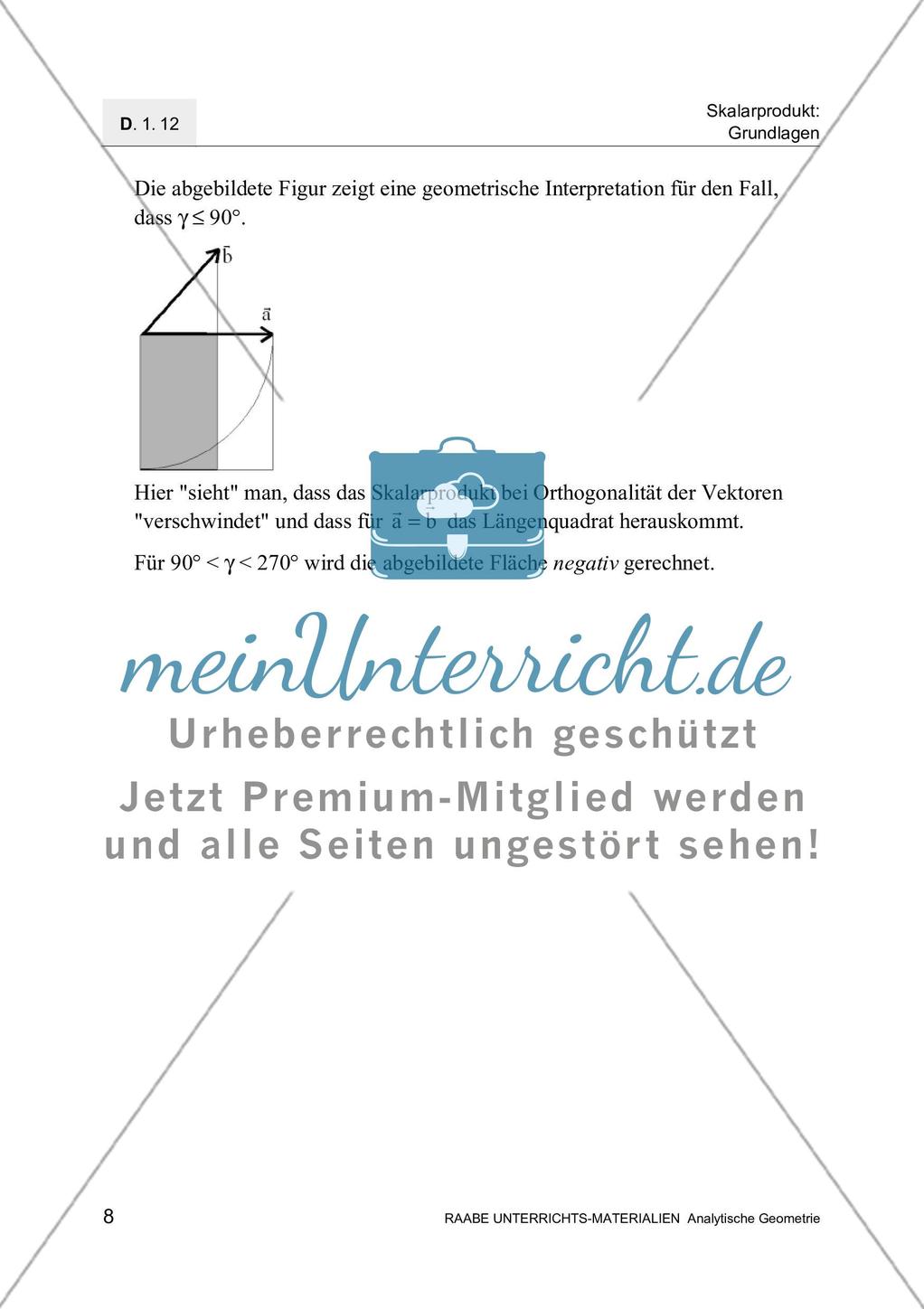 Aufgaben zum Skalarprodukt Preview 10
