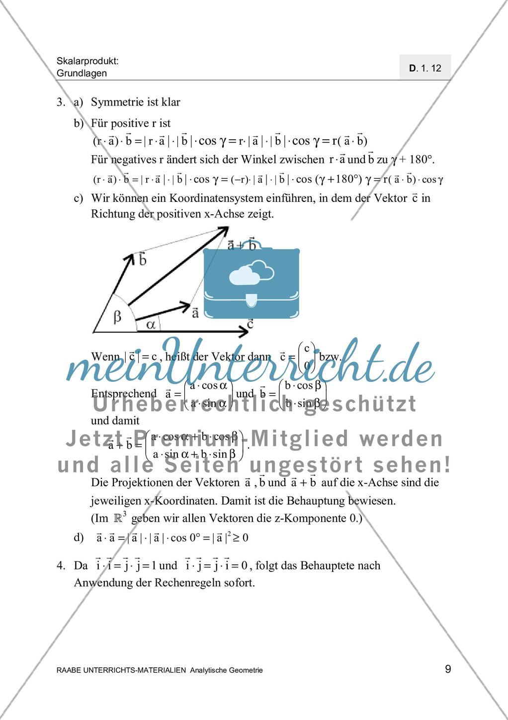 Aufgaben zum Skalarprodukt Preview 11